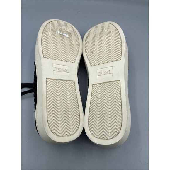 TOMS Black Suede Leather Lace Up Sneakers Women’s Shoes 9.5 Casual Comfort - Picture 8 of 8